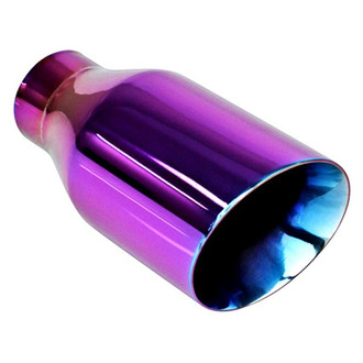 Different Trend® - Color Burned Series Round Angle Cut Double-Wall Exhaust Tip (2.25" Inlet, 4" Outlet, 8" Length)