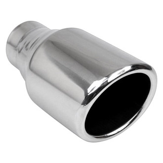 Different Trend® - Hi-Polished Series Stainless Steel Round Rolled Edge Angle Cut Double-Wall Exhaust Tip (2.25" Inlet, 4" Outlet, 7" Length)