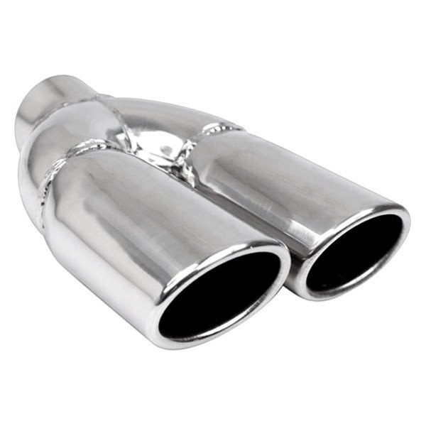 Different Trend® - Hi-Polished Series Stainless Steel Oval Rolled Edge Angle Cut Dual Exhaust Tip