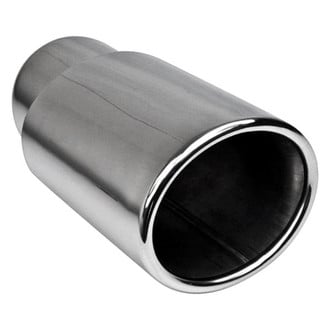 Different Trend® DT-24123 - Hi-Polished Series Stainless Steel Oval Rolled Edge Straight Cut Double-Wall Exhaust Tip (2.25" Inlet, 7.25" Length)