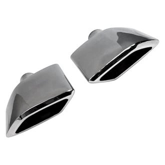 Different Trend® - Hi-Polished Series Stainless Steel Driver Side Rectangular Rolled Edge Angle Cut Double-Wall Exhaust Tip (2.25" Inlet, 8.5" Length)