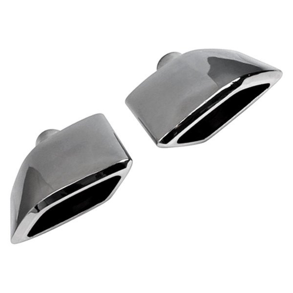 Different Trend® - Hi-Polished Series Passenger Side Stainless Steel Rectangular Rolled Edge Angle Cut Double-Wall Exhaust Tip