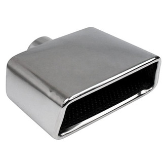 Different Trend® - Hi-Polished Series Stainless Steel Rectangular Resonated Angle Cut Exhaust Tip (2.25" Inlet, 7" Length)