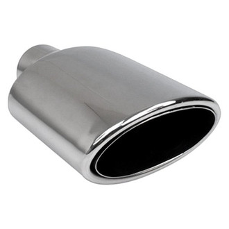 Different Trend® - Hi-Polished Series Stainless Steel Oval Double Layer Rolled Edge Angle Cut Exhaust Tip (2.25" Inlet, 7.5" Length)