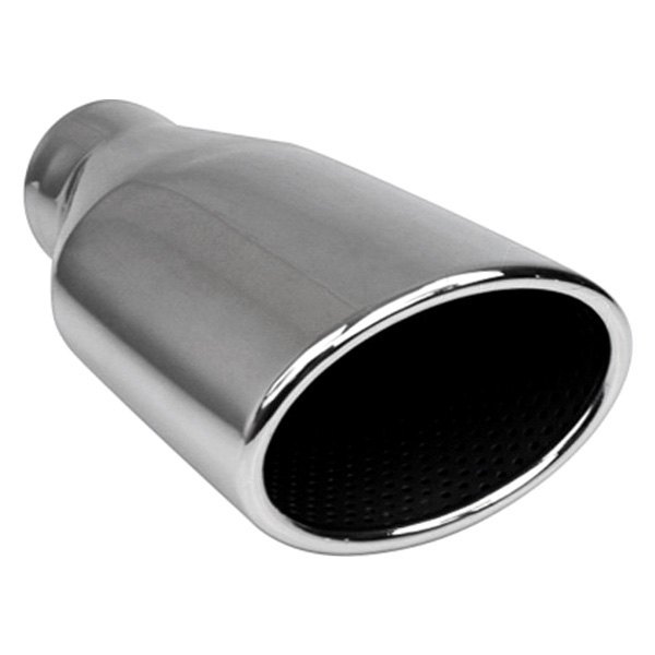 Different Trend® - Hi-Polished Series Stainless Steel Oval Resonated Rolled Edge Angle Cut Exhaust Tip