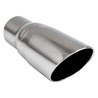 Different Trend® - Hi-Polished Series Stainless Steel Camaro Style Round Angle Cut Double-Wall Exhaust Tip (2.25" Inlet, 3" Outlet, 7.75" Length)