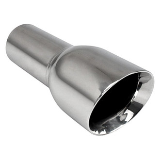 Different Trend® - Hi-Polished Series Stainless Steel Round Angle Cut Double-Wall Exhaust Tip (2.25" Inlet, 3.5" Outlet, 9" Length)