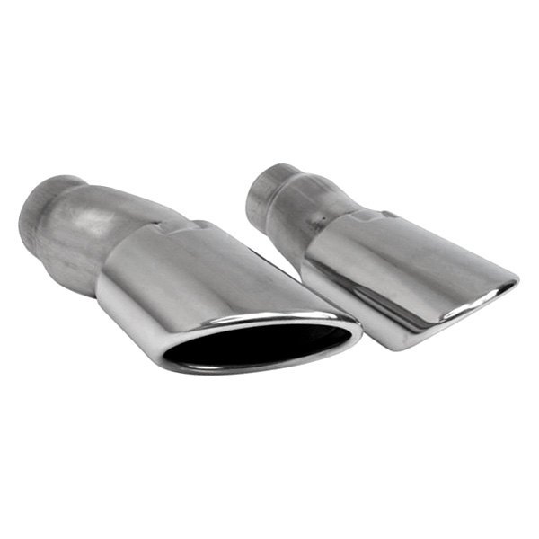 Different Trend® - Hi-Polished Series Passenger Side Stainless Steel VW Passat Style Oval Double Layer Rolled Edge Angle Cut Exhaust Tip