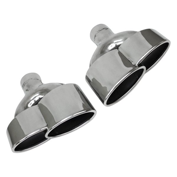 Different Trend® - Hi-Polished Series Passenger Side Stainless Steel Oval Angle Cut Dual Exhaust Tip