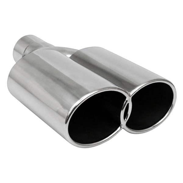 Different Trend® - Hi-Polished Series Stainless Steel Infinity Style Round Rolled Edge Straight Cut Dual Exhaust Tip
