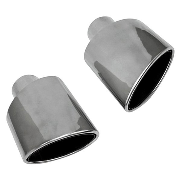 Different Trend® - Hi-Polished Series Passenger Side Stainless Steel Crescent Oval Double Layer Angle Cut Exhaust Tip