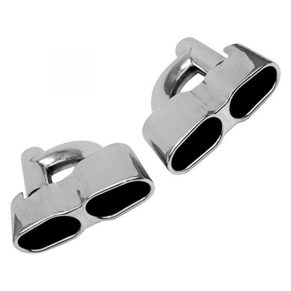 Different Trend® - Hi-Polished Series Passenger Side Stainless Steel AMG Style Oval Angle Cut Dual Exhaust Tip