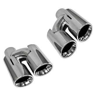 Different Trend® - Hi-Polished Series Stainless Steel Round Rolled Edge Angle Cut Double-Wall Exhaust Tip