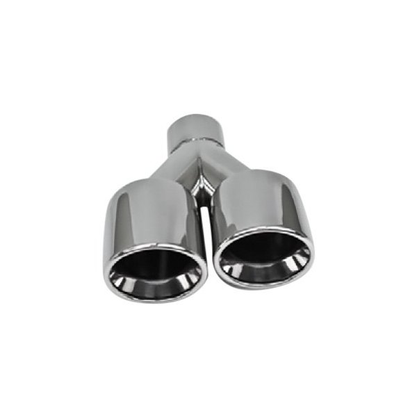 Different Trend® - Hi-Polished Series Stainless Steel Round Rolled Edge Slant Cut Dual Exhaust Tip