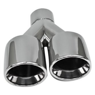 Different Trend® - Hi-Polished Series Stainless Steel Round Rolled Edge Slant Cut Dual Exhaust Tip (2.25" Inlet, 9.5" Length)