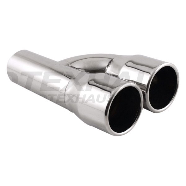 Different Trend® - Hi-Polished Series Stainless Steel Reversible Round Rolled Edge Straight Cut Dual Exhaust Tip