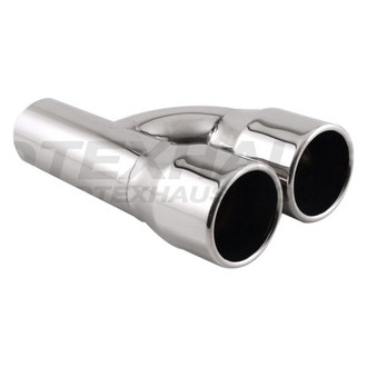 Different Trend® - Hi-Polished Series Stainless Steel Reversible Round Rolled Edge Straight Cut Dual Exhaust Tip (2.25" Inlet, 9" Length)