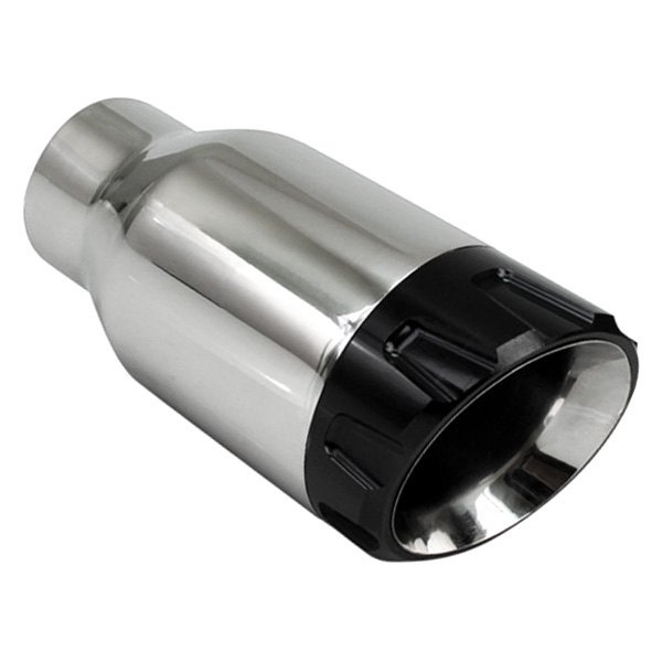 Different Trend® - Stainless Steel with Anodized Aluminum Series Aluminum Billet Closed Outer Casing Round Angle Cut Double-Wall Exhaust Tip