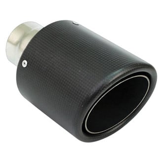 Different Trend® - Carbon Fiber Series Round Double Layer Rolled Edge Angle Cut Exhaust Tip (2.25" Inlet, 4.5" Outlet, 7" Length)