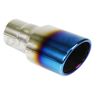 Different Trend® - Blue Flame Series Oval Angle Cut Exhaust Tip (2.25" Inlet, 7.3" Length)