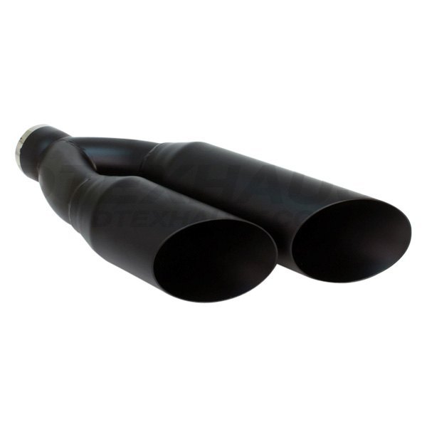 Different Trend® - Black Powder Coated Series Sideways Round Angle Cut Dual Exhaust Tip