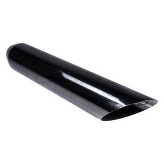 Different Trend® - Black Chrome Series Round Angle Cut Exhaust Tip (2.25" Inlet, 3.5" Outlet, 18" Length)