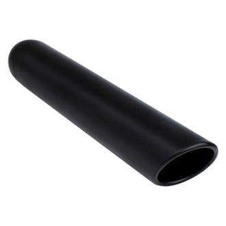 Different Trend® - Black Powder Coated Series Passenger Side Round Rolled Edge Angle Cut Weld-On Exhaust Tip (2.25" Inlet, 3.5" Outlet, 18" Length)
