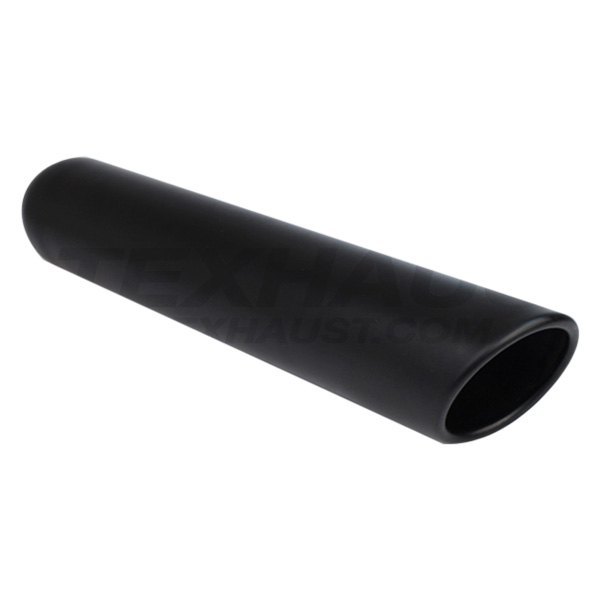 Different Trend® - Black Powder Coated Series Passenger Side Round Rolled Edge Slant Cut Exhaust Tip