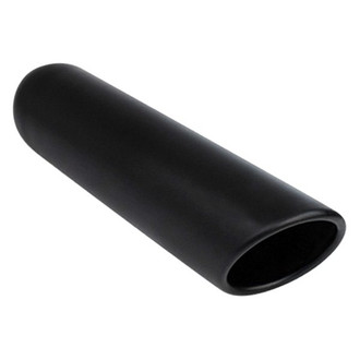 Different Trend® - Black Powder Coated Series Passenger Side Round Rolled Edge Angle Cut Weld-On Exhaust Tip (2.25" Inlet, 4" Outlet, 12" Length)