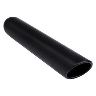 Different Trend® - Black Powder Coated Series Passenger Side Round Rolled Edge Angle Cut Weld-On Exhaust Tip (2.25" Inlet, 4" Outlet, 18" Length)