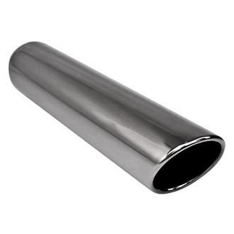 Different Trend® - Black Chrome Series Round Rolled Edge Angle Cut Exhaust Tip (2.25" Inlet, 4" Outlet, 18" Length)