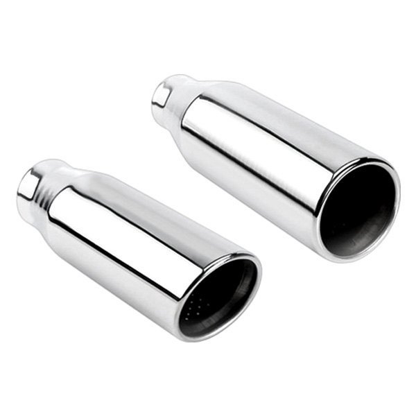Different Trend® - Hi-Polished Series Stainless Steel SUV Style Round Resonated Straight Cut Exhaust Tip