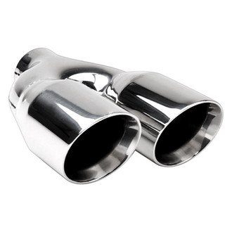 Different Trend® - Hi-Polished Series Stainless Steel Round Angle Cut Dual Exhaust Tip (2.5" Inlet, 9.5" Length)