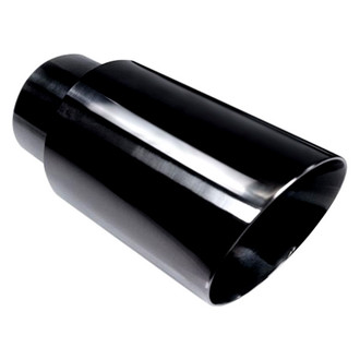 Different Trend® - Black Chrome Series Round Angle Cut Double-Wall Exhaust Tip (2.5" Inlet, 4" Outlet, 9" Length)