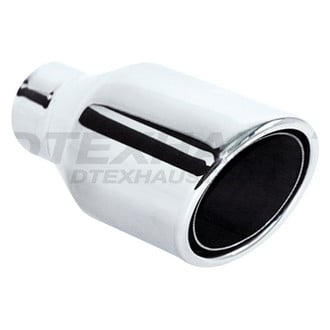 Different Trend® - Hi-Polished Series Stainless Steel Round Double Layer Rolled Edge Angle Cut Exhaust Tip (2.5" Inlet, 4" Outlet, 8.25" Length)