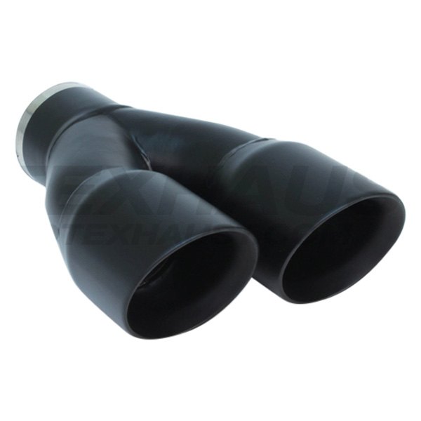 Different Trend® - Black Powder Coated Series Round Angle Cut Dual Exhaust Tip
