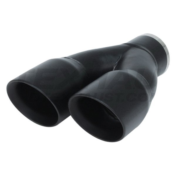 Different Trend® - Black Powder Coated Series Passenger Side Staggered Round Angle Cut Dual Exhaust Tip