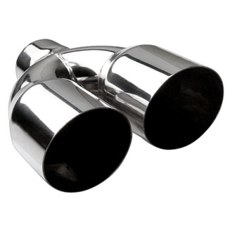 Different Trend® - Hi-Polished Series Stainless Steel Round Angle Cut Dual Exhaust Tip (2.5" Inlet, 3.5" Outlet, 10" Length)