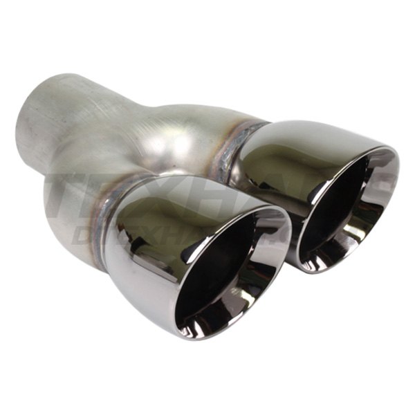 Different Trend® - Hi-Polished Series Stainless Steel Parallel Round Angle Cut Dual Exhaust Tip