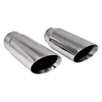 Different Trend® - Hi-Polished Series Stainless Steel Round Angle Cut Double-Wall Exhaust Tip (2.5" Inlet, 3.5" Outlet, 9" Length)