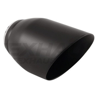Different Trend® - Black Powder Coated Series Round Angle Cut Double-Wall Exhaust Tip (2.5" Inlet, 4" Outlet, 6" Length)