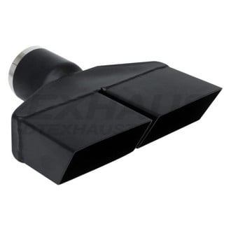 Different Trend® - Black Powder Coated Series Rectangular Angle Cut Dual Exhaust Tip (2.5" Inlet, 8.25" Length)
