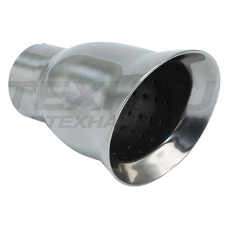 Different Trend® - Hi-Polished Series Stainless Steel Bell Style Round Resonated Angle Cut Exhaust Tip (2.5" Inlet, 4" Outlet, 6" Length)