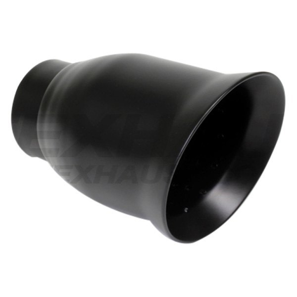 Different Trend® - Black Powder Coated Series Bell Style Round Resonated Angle Cut Exhaust Tip