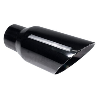 Different Trend® - Black Chrome Series Round Angle Cut Double-Wall Exhaust Tip (2.5" Inlet, 3.5" Outlet, 8" Length)