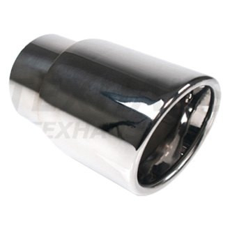 Different Trend® - Hi-Polished Series Stainless Steel Round Rolled Edge Angle Cut Double-Wall Exhaust Tip (2.5" Inlet, 3" Outlet, 5" Length)