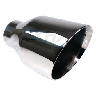 Different Trend® - Hi-Polished Series Stainless Steel Round Angle Cut Double-Wall Exhaust Tip (2.5" Inlet, 4.5" Outlet, 7" Length)