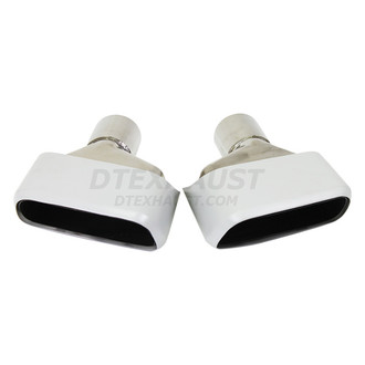 Different Trend® - Hi-Polished Series Stainless Steel Driver Side High Heat Resistant Rectangular Double Layer Angle Cut Exhaust Tip (2.5" Inlet, 7.7" Length)