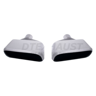 Different Trend® - Hi-Polished Series Stainless Steel Passenger Side High Heat Resistant Rectangular Double Layer Angle Cut Exhaust Tip (2.5" Inlet, 7.7" Length)