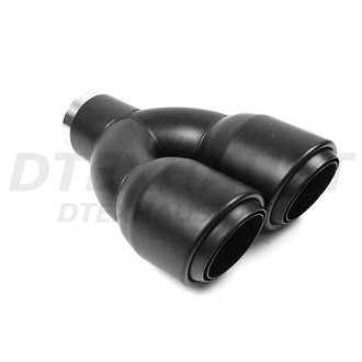Different Trend® - Black Powder Coated Series Round Dual Exhaust Tip (2.5" Inlet, 9.5" Length)